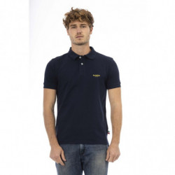 Polo elegante in cotone blu...