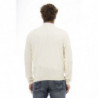 Maglione in lana con scollo a V senza tempo in bianco elegante - L