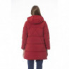 Elegante piumino lungo rosso da donna - L