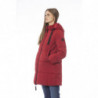 Elegante piumino lungo rosso da donna - 3XL