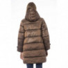 Elegante piumino lungo marrone da donna - XXL