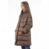 Elegante piumino lungo marrone da donna - L