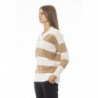 Elegante maglione beige con scollo a V - S