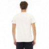 T-shirt a maniche corte con monogramma e girocollo - Bianca - M