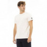 T-shirt a maniche corte con monogramma e girocollo - Bianca - XL