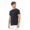 T-shirt con monogramma girocollo chic in blu - XL