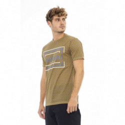 Elegante maglietta in cotone grigio con stampa frontale - XL
