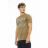 Elegante maglietta in cotone grigio con stampa frontale - XL