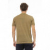 Elegante maglietta in cotone grigio con stampa frontale - XL