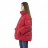 Elegante piumino cremisi con eleganti dettagli in metallo - XXL
