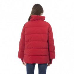 Elegante piumino cremisi con eleganti dettagli in metallo - XXL