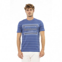 T-shirt chic in cotone blu...