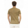 T-shirt chic in cotone grigio con stampa frontale - XXL
