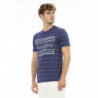 T-shirt in cotone a maniche corte stampata blu chic - L