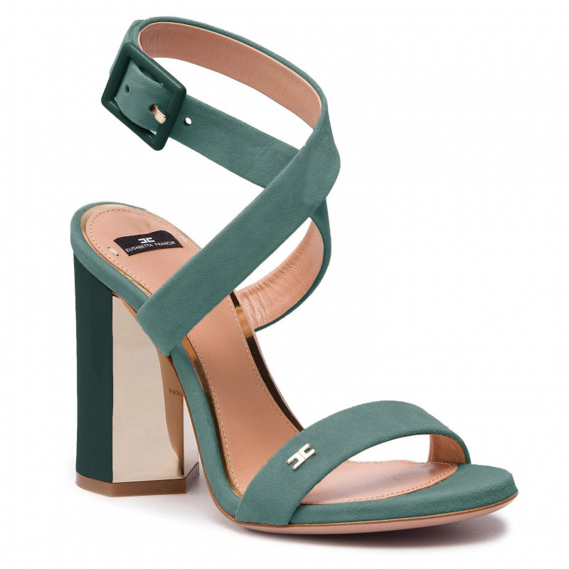 Sandalo In Pelle Di Vitello Verde - EU35.5/US5.5