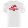 T-shirt maglietta Jurassic Park - Colore Bianco-Logo Rosso - Taglia S