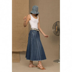 Gonna in cotone blu - W32 - IT46