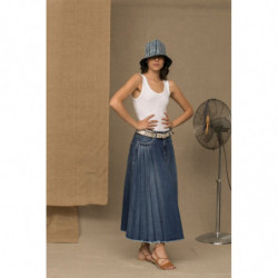 Gonna in cotone blu - W34 -...