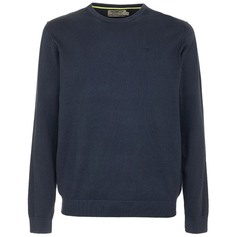 Maglione in cotone blu - S