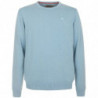 Maglione in cotone azzurro - S