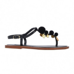 Sandalo in pelle nera -...