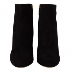 Scarpe stivali tacco cristallo pelle scamosciata nera - EU37/US6.5