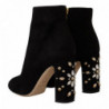 Scarpe stivali tacco cristallo pelle scamosciata nera - EU37/US6.5