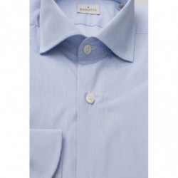 Camicia Elegante in Cotone Azzurro con Collo Francese - XL