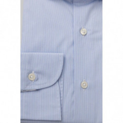 Camicia Elegante in Cotone Azzurro con Collo Francese - XL