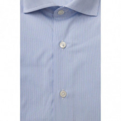 Camicia Elegante in Cotone Azzurro con Collo Francese - XL