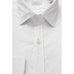 Camicia bianca elegante colletto alla francese, vestibilità slim - XL