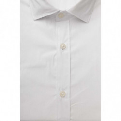 Camicia bianca elegante colletto alla francese, vestibilità slim - XL