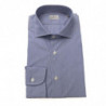 Camicia Elegante Azzurra Vestibilità Media con Collo Francese - L