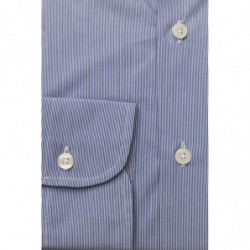 Camicia Elegante Azzurra Vestibilità Media con Collo Francese - L