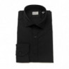 Elegante camicia nera slim-fit con colletto francese - 4XL