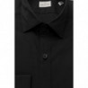 Elegante camicia nera slim-fit con colletto francese - 4XL