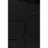 Elegante camicia nera slim-fit con colletto francese - 4XL