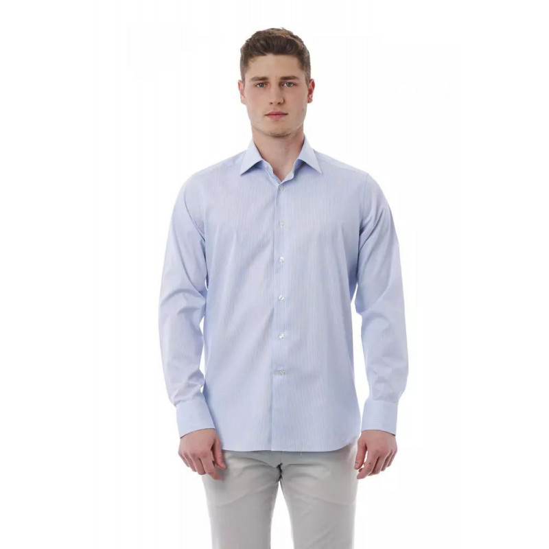 Camicia in cotone azzurro - 4XL