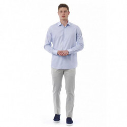 Camicia in cotone azzurro - 4XL