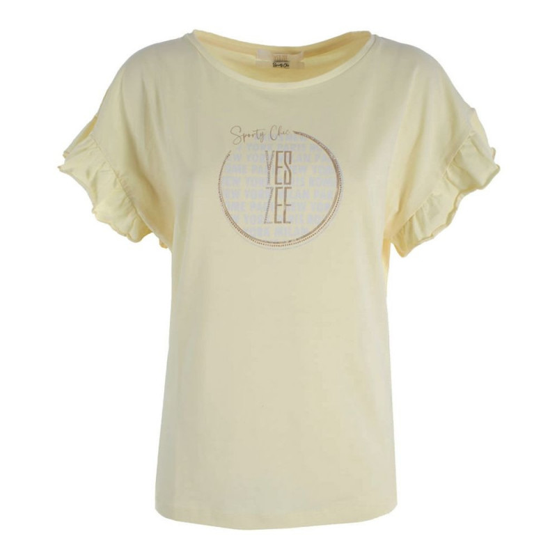 Top e maglietta in cotone giallo - S