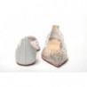 Scarpa a punta piatta con cristalli argentati - EU35/US5