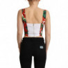 Top corto a cuore in viscosa con stampa geranio rosso - IT36 - XS
