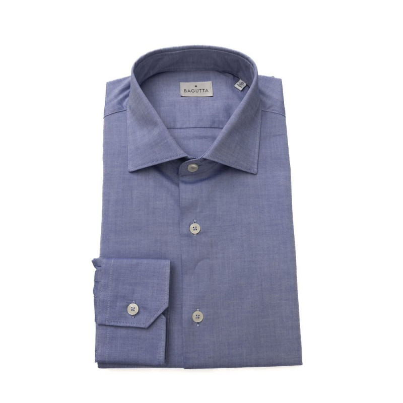 Camicia elegante azzurra vestibilità media - 4XL