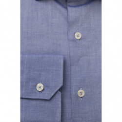 Camicia elegante azzurra vestibilità media - 4XL