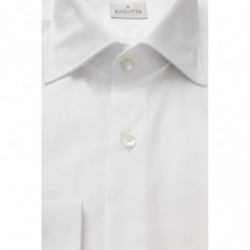 Camicia elegante cotone bianco vestibilità media colletto francese - L