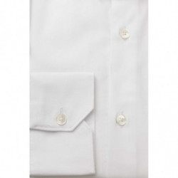 Camicia elegante cotone bianco vestibilità media colletto francese - L