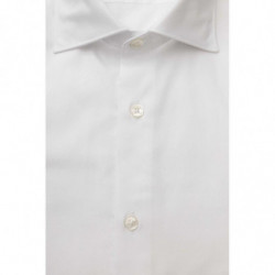 Camicia elegante cotone bianco vestibilità media colletto francese - L