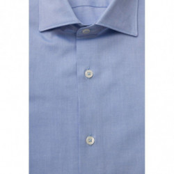 Camicia elegante azzurra vestibilità media - 4XL