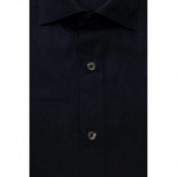 Bagutta Elegance: Camicia Blu In Cotone Collo Francese - 4XL