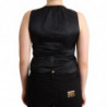 Top gilet in viscosa senza maniche con bottoni neri - IT40-S